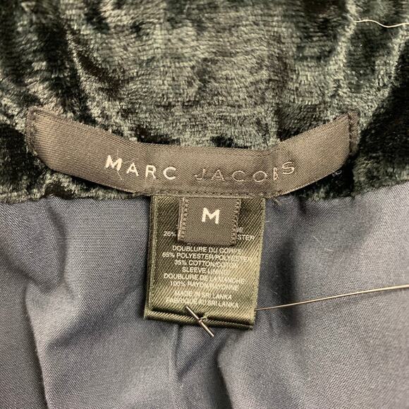 MARC by MARC JACOBS Size M Black Velvet Rayon / Polyester Double Breasted Coat - Picture 5 of 5